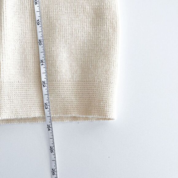 White Ram Vintage Women's 100% Wool Zip Cardigan Curling Sweater Cream Medium - Picture 5 of 6